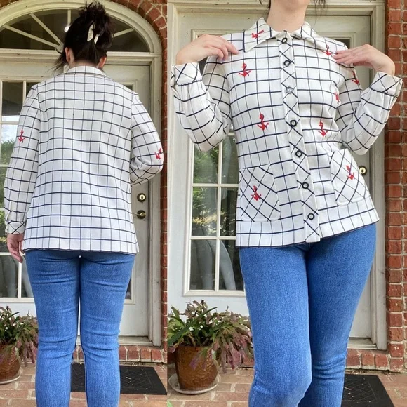 Vintage 60s Nautical Embroidered Sweater Jacket - Picture 5 of 11